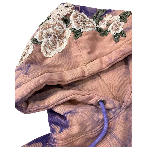 Civil Regime by Darc Sport Women's White Rose Tie Dye Hoodie in Lilac Khaki - Picture 4 of 4